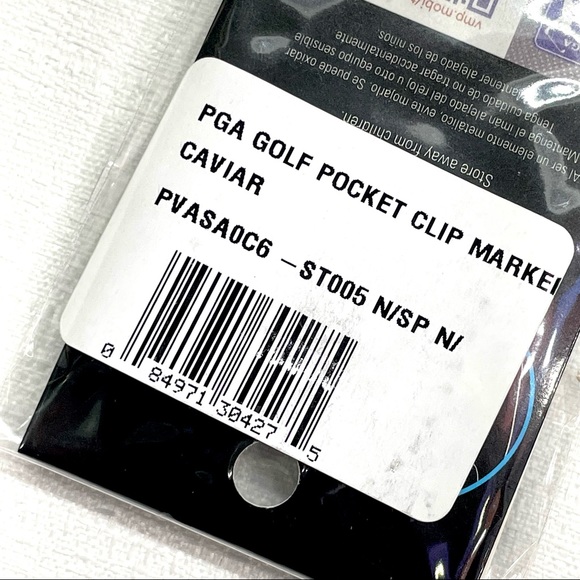 PGA Tour Golf Metallic Pocket Clip Unisex With Ball Marker Caviar Black New - Picture 2 of 16
